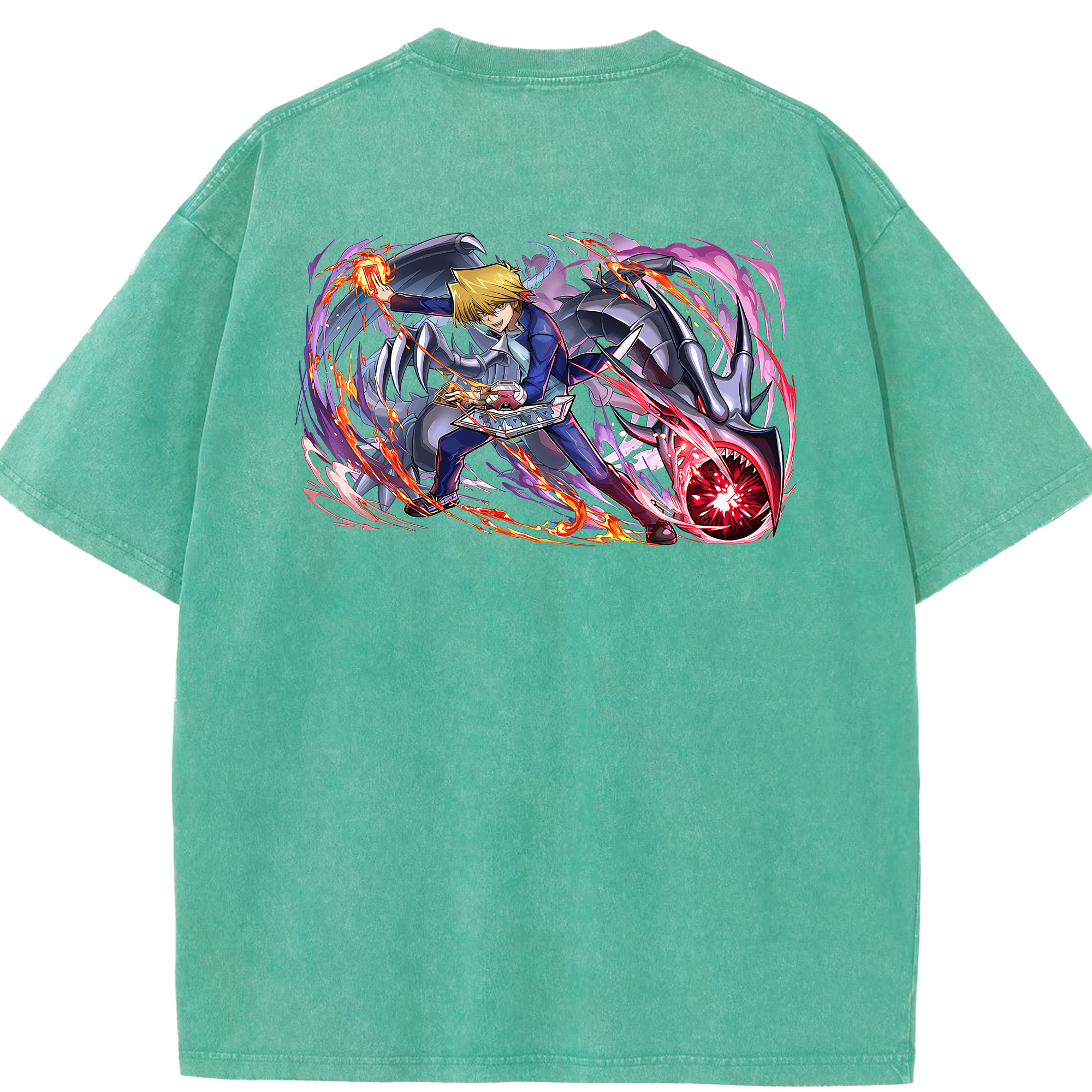 （画像用） 遊☆戯☆王 Yu-Gi-Oh! 綿100% ヴィンテージ風 半袖Tシャツ（背面プリント）